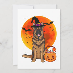 Reserva La Fecha Halloween perro Pastor alemán Jack Lantern Pumpk
