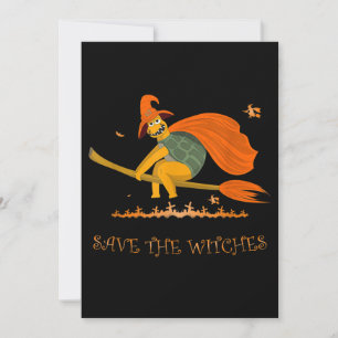 Reserva La Fecha Halloween Witch Flying Turtle Broom Salem