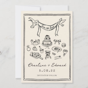 Reserva La Fecha Hand Drawn Funky Handwriting Guardar la fecha