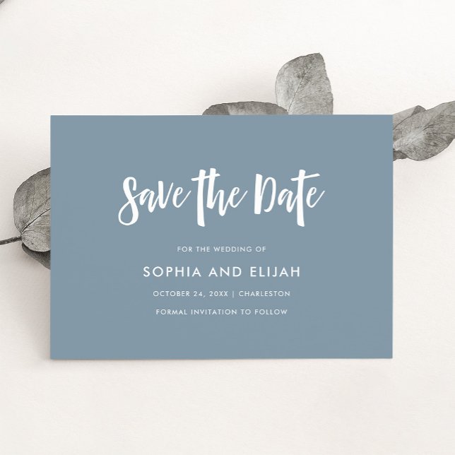 Reserva La Fecha Handwritten and Modern | Dusty Blue (Subido por el creador)