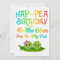 Hap-pea Cumpleaños de la otra arveja en mi vaina