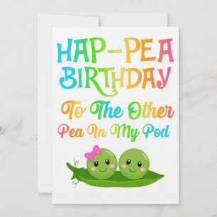 Reserva La Fecha Hap-pea Cumpleaños de la otra arveja en mi vaina