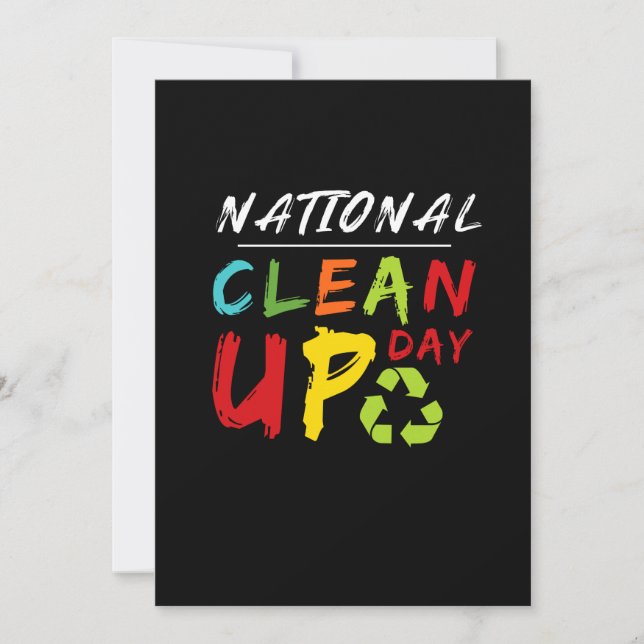 Reserva La Fecha Happy Clean Up Day Cleaning Environmental (Anverso)
