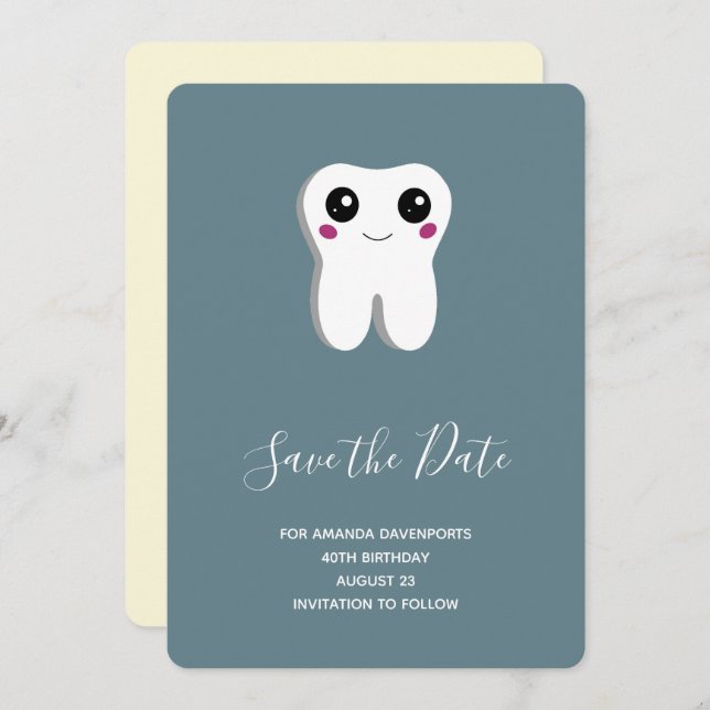 Reserva La Fecha Happy Dental Tooth Smite (Anverso / Reverso)