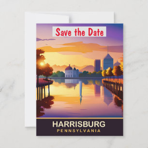 Reserva La Fecha Harrisburg, Pennsylvania, Travel Postcard,