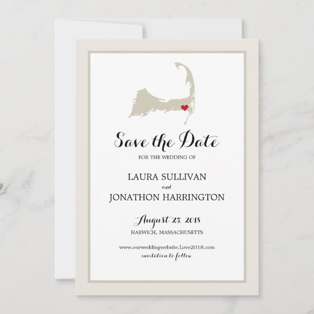 Reserva La Fecha Harwich Wequassett Cape Cod | BODA (Anverso)