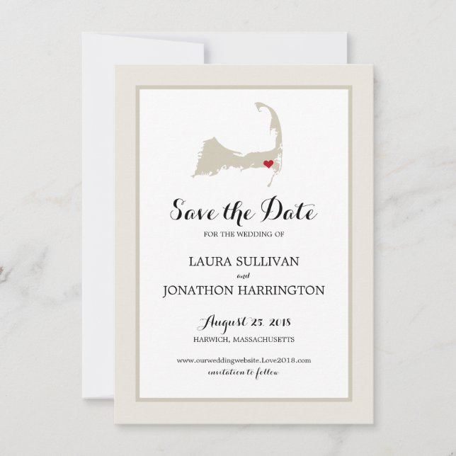 Reserva La Fecha Harwich Wequassett Cape Cod | BODA (Anverso)