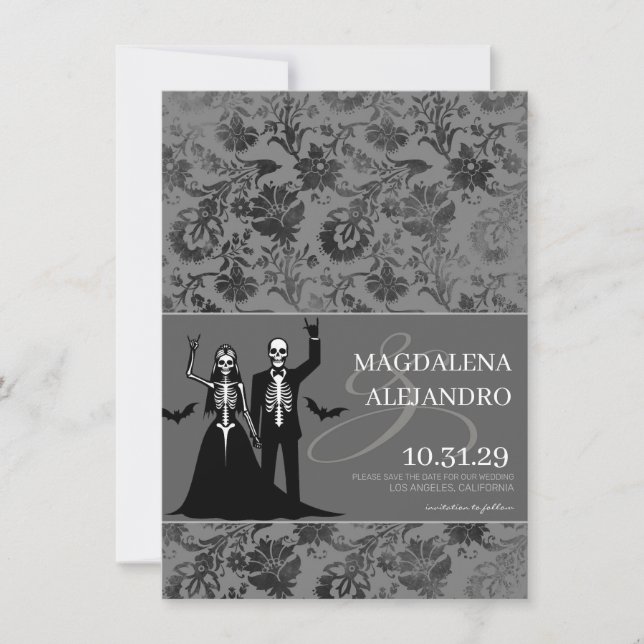 Reserva La Fecha Hasta la muerte oscura Floral gris oscuro (Anverso)