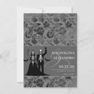 Reserva La Fecha Hasta la muerte oscura Floral gris oscuro