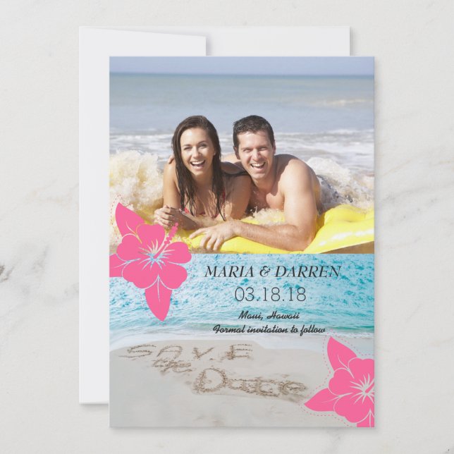 Reserva La Fecha Hawaii Beach Save the Date (Anverso)