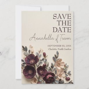Reserva La Fecha Hellebores de ciruela oscura y flor moody de eucal