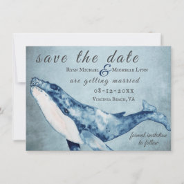Reserva La Fecha Hermosa acuarela Humpback Whale Beach Wedding