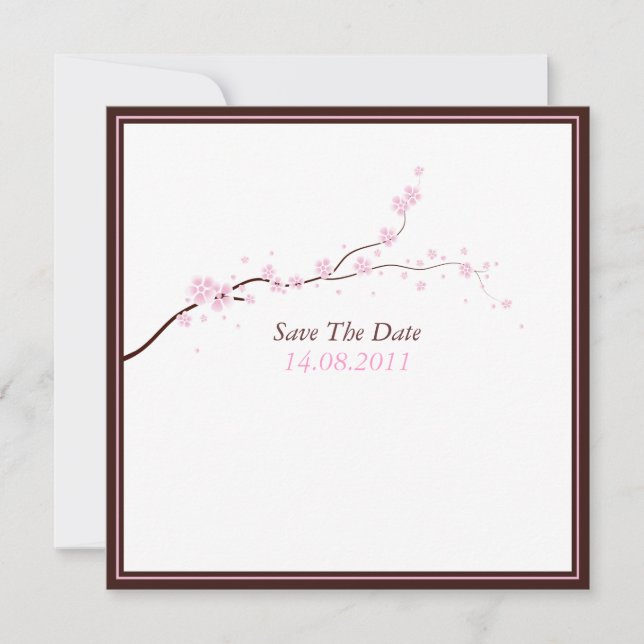 Reserva La Fecha Hermosa boda de flores rosadas salva la fecha (Anverso)