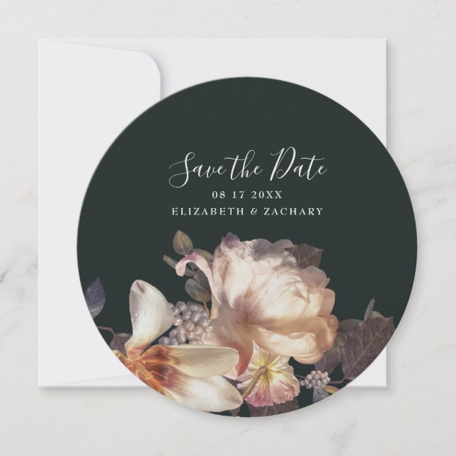 Reserva La Fecha Hermosa foto antigua de esmeralda verde oscuro (Anverso)