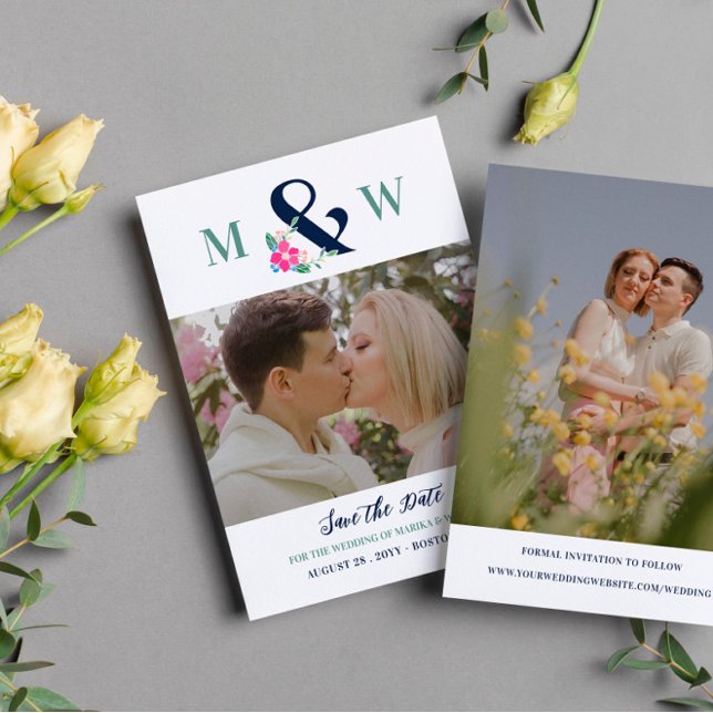 Reserva La Fecha Hermosa foto floral con Ampersand rosa de Marina (Subido por el creador)