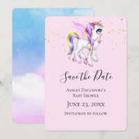 Hermosa unicornio con ducha de arcoiris