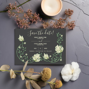 Reserva La Fecha Hermosas flores art nouveau salvan la fecha oscura