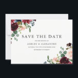 Reserva La Fecha Hermosas Flores Rosadas y Burgundy Boda Elegante<br><div class="desc">Hermosas Flores Rosadas y Burgundy Boda Elegante Guarde la Fecha Vea nuestra tienda para la invitación coincidente, RSVP y más Puede personalizar esta tarjeta de guardar la fecha para agregar mis toques personales, como fotografías, imágenes. Puede cambiar el color de fondo para que coincida con los colores de su boda....</div>