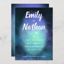 Reserva La Fecha Hermoso bajo el Boda de tipografía STARS