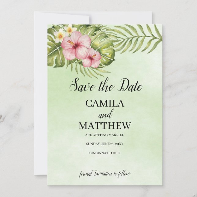 Reserva La Fecha Hibisco Rosa (Anverso)