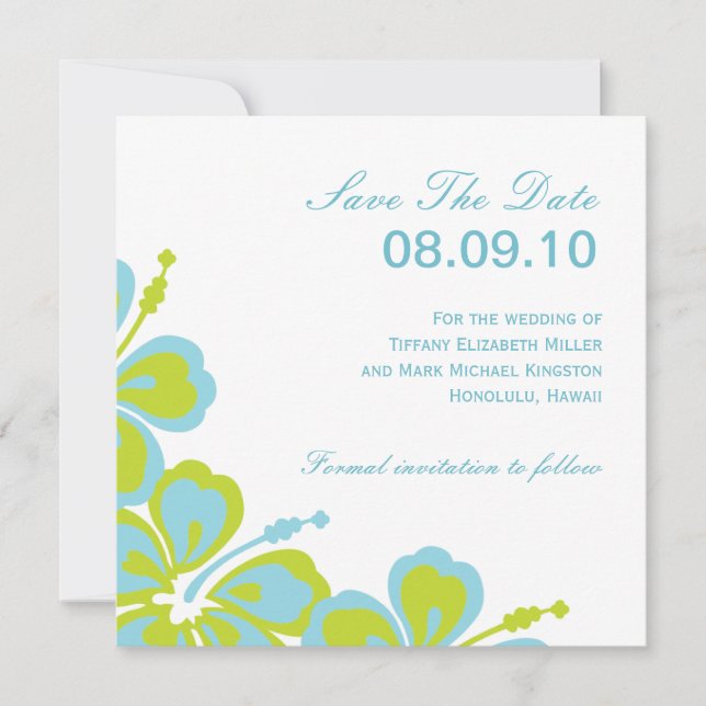 Reserva La Fecha Hibiscus Delight, Save The Date, 08.09.10, For ... (Anverso)