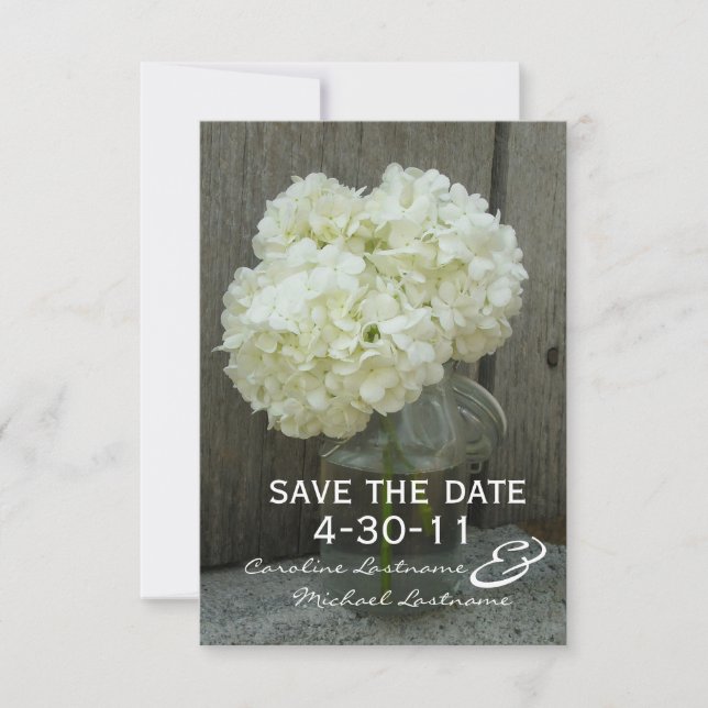 Reserva La Fecha Hidranges & Barnwood Wedding Salven La Fecha (Anverso)