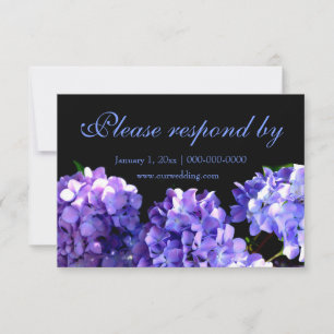 Reserva La Fecha Hidrángulos azul morado flores moradas rsvp