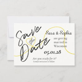 Reserva La Fecha Hilo Sencillo de Oro Save the Date