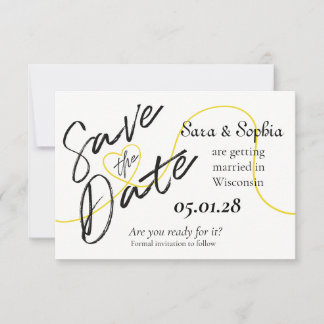 Reserva La Fecha Hilo Sencillo de Oro Save the Date