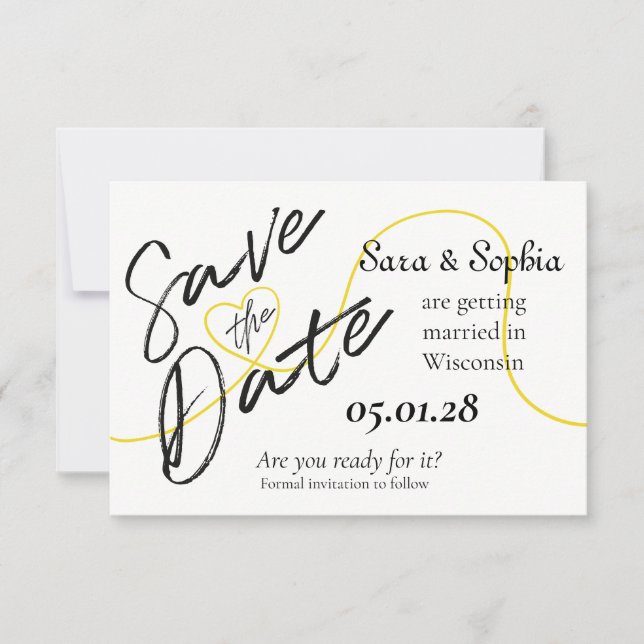 Reserva La Fecha Hilo Sencillo de Oro Save the Date (Anverso)