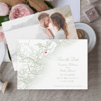 Hilton Head SC Map Elegant Sage Green Boda