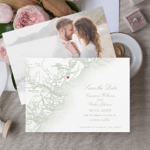 Reserva La Fecha Hilton Head SC Map Elegant Sage Green Boda