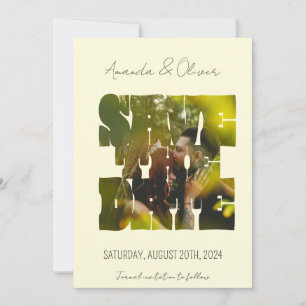 Reserva La Fecha Historia de Amor con Letras Foto Boda