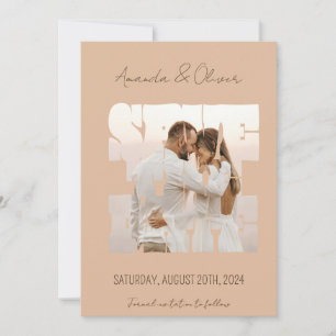 Reserva La Fecha Historia de Amor con Letras Foto Boda