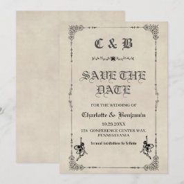 Reserva La Fecha Historia de hadas vintage Boda de libro de cuentos