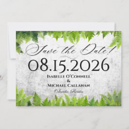 Reserva La Fecha Hoja de Helecho Romántica Elegante Boda Natural