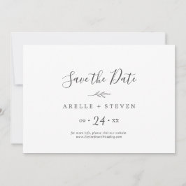 Reserva La Fecha Hoja mínima | Horizontal gris oscuro