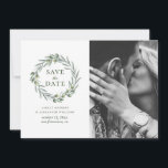 Reserva La Fecha Hojas de olivo acuarela. Corona botánica. Italiano<br><div class="desc">Tarjeta de foto de cita de acuarela de olivo. Por favor,  póngase en contacto conmigo si necesita artículos adicionales.</div>