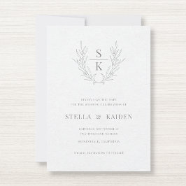 Reserva La Fecha Hojas Florales Que Dibujan Matrimonio Moderno Ahor