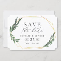 hojas geométricas doradas en acuarela