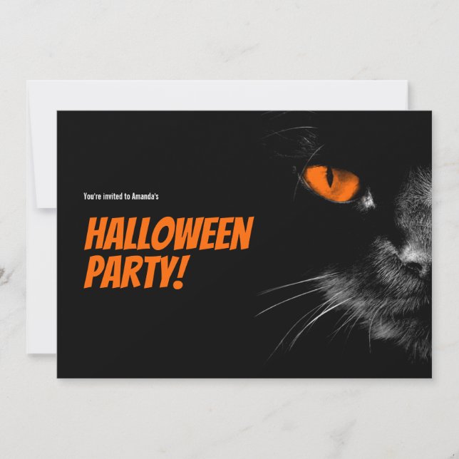 Reserva La Fecha Hola Oscuridad Naranja Ojos Halloween (Anverso)