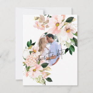 Reserva La Fecha Hortensias rosadas Tulipanes blancos Foto Boda