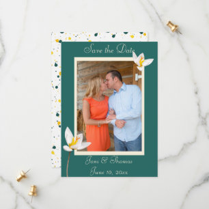 Reserva La Fecha Hunter Green Photo Flat Save the Date Card