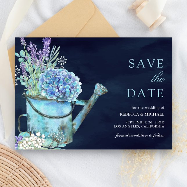 Reserva La Fecha Hydrangea Lavender Boda Azul de la Marina Floral (Subido por el creador)