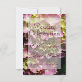 Reserva La Fecha Hydrangeas rosa Boda floral verde rosa amarillo