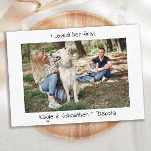 Reserva La Fecha I Loved Her First - Modern Cute Simple Dog Wedding