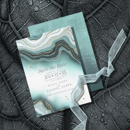 Reserva La Fecha ID825 Verde azulado del Boda Crystal Agate