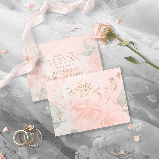 Reserva La Fecha ID828 del Boda de Rosas Rubor blandos (Subido por el creador)