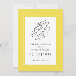 Reserva La Fecha Iluminando Amarillo Elegante Compromiso Boda