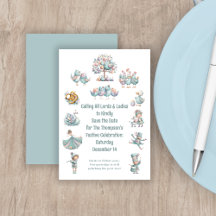 Ilustracion caprichoso 12 días de Navidades